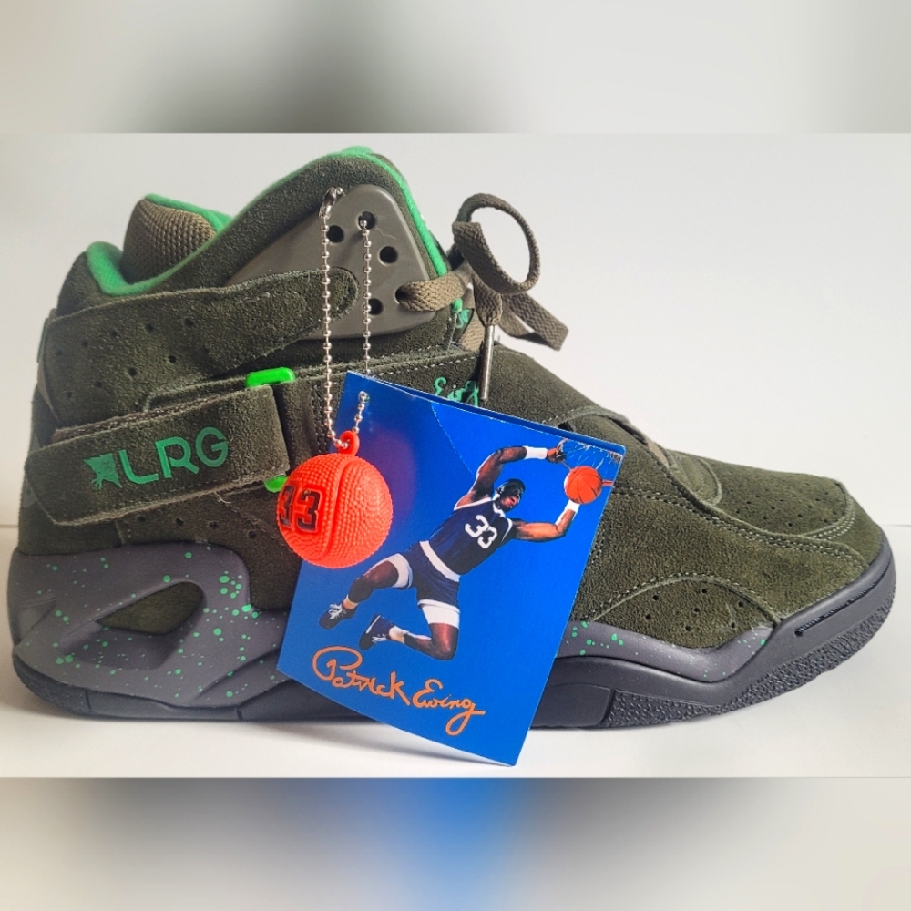 NWOB Men's Patrick Ewing Rogue x LRG Brown/Green Basketball Shoes Size 13